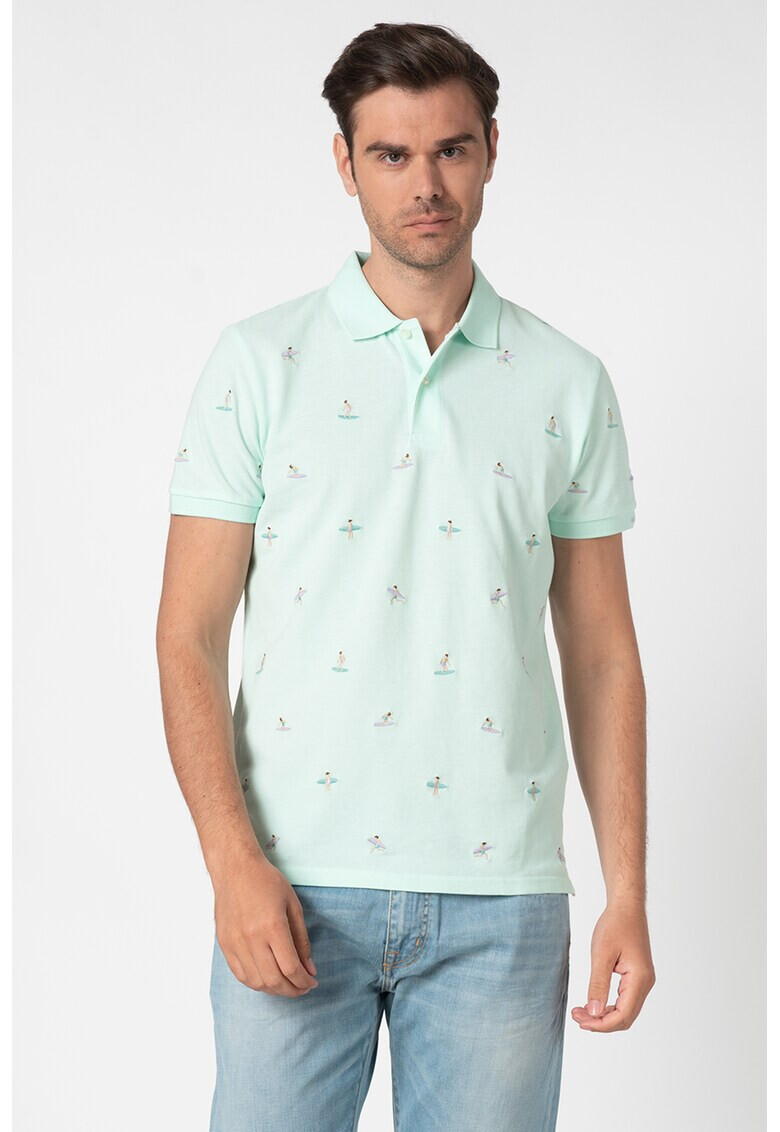 Gant Тениска Surfer с яка и бродерии - Pepit.bg
