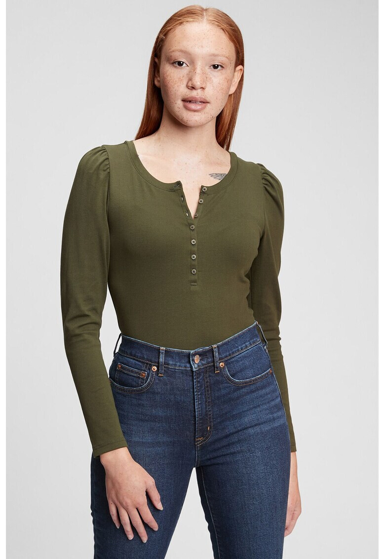 GAP Блуза с модал с деколте Henley - Pepit.bg
