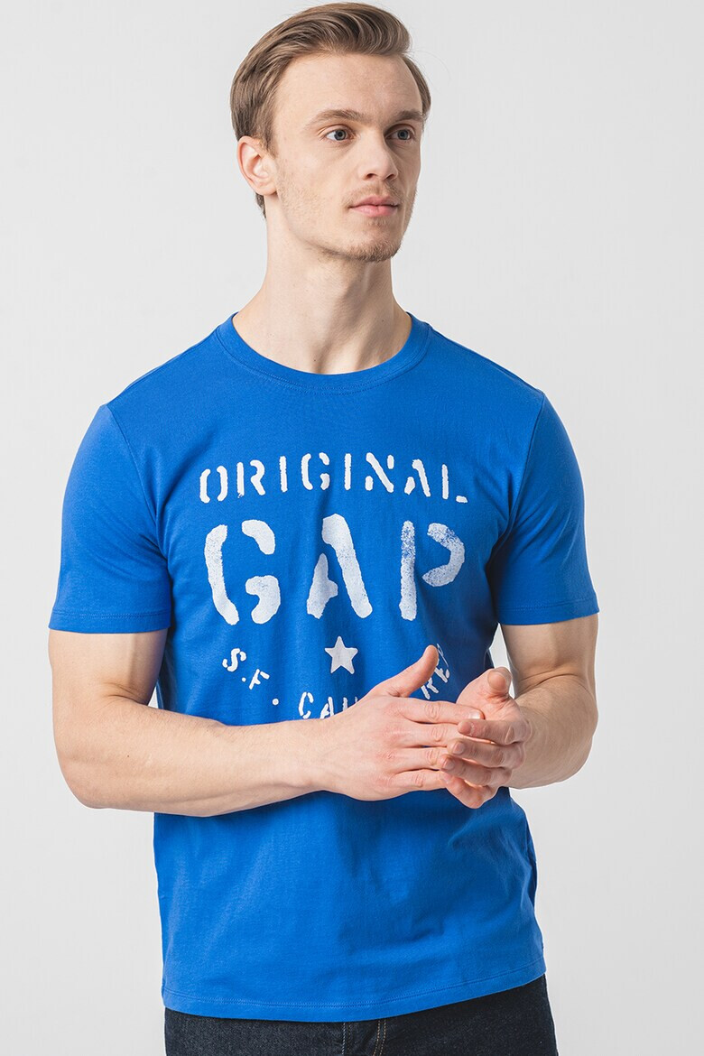 GAP Тениска с овално деколте и лого - Pepit.bg