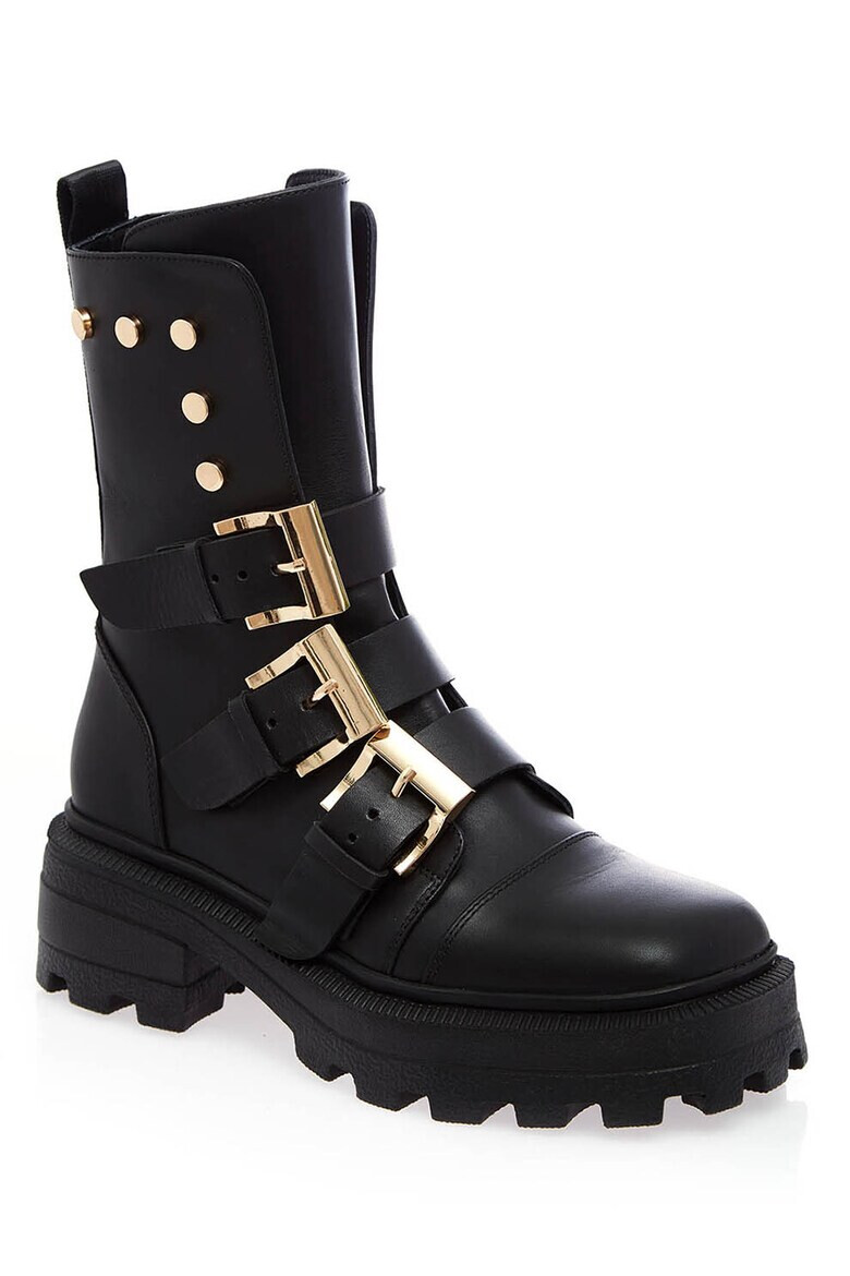 Gemelli Shoes Кожени боти с нитове - Pepit.bg
