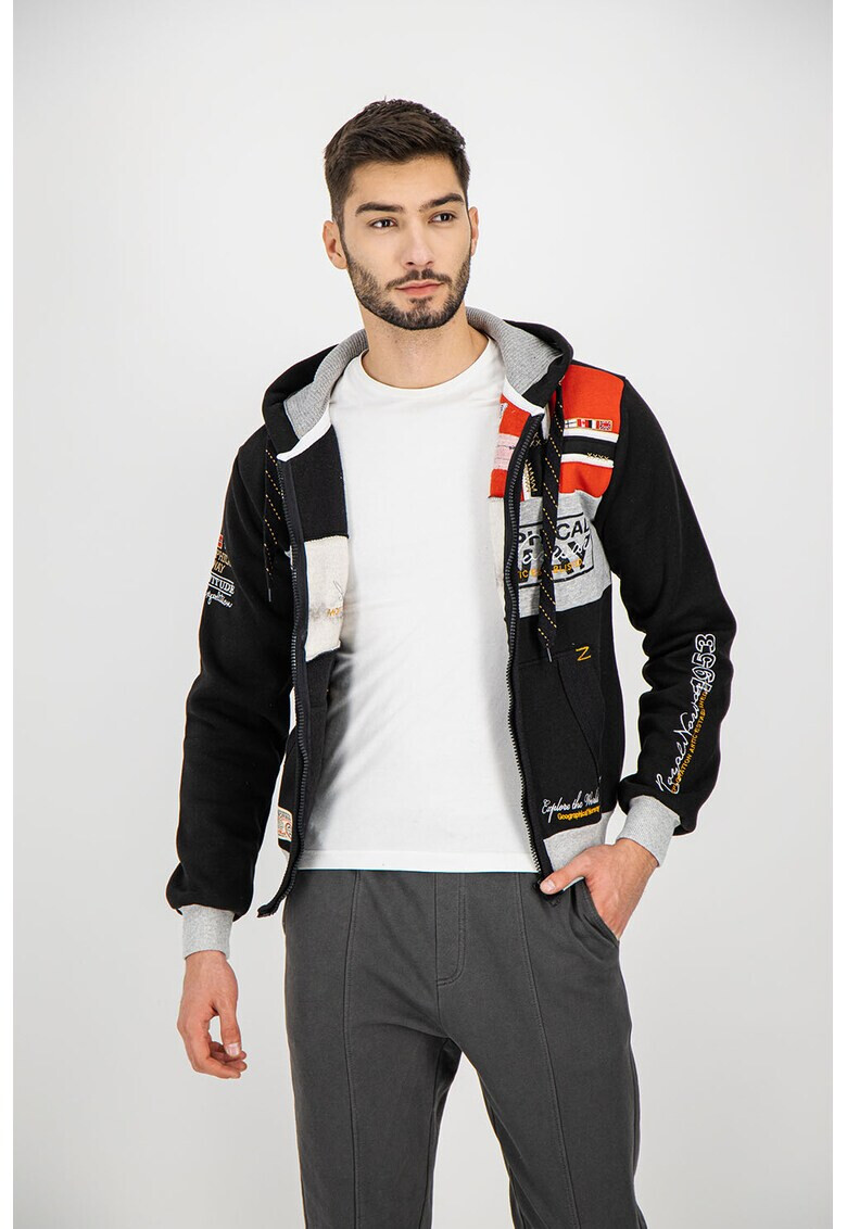 Geographical Norway Худи Flyer с цип и бродерии - Pepit.bg
