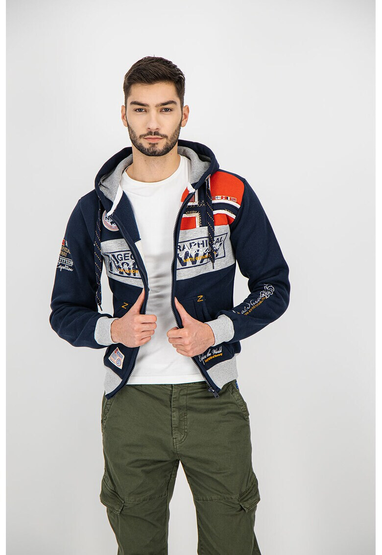 Geographical Norway Худи Flyer с цип и бродерии - Pepit.bg