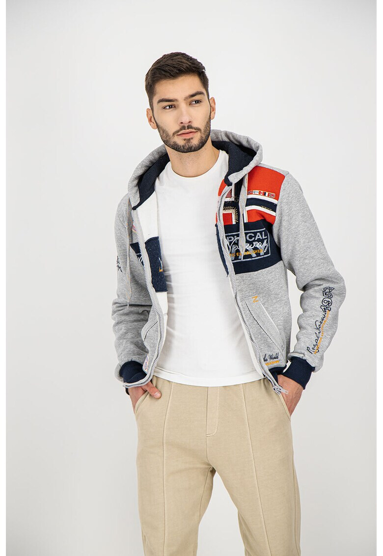 Geographical Norway Худи Flyer с цип и бродерии - Pepit.bg