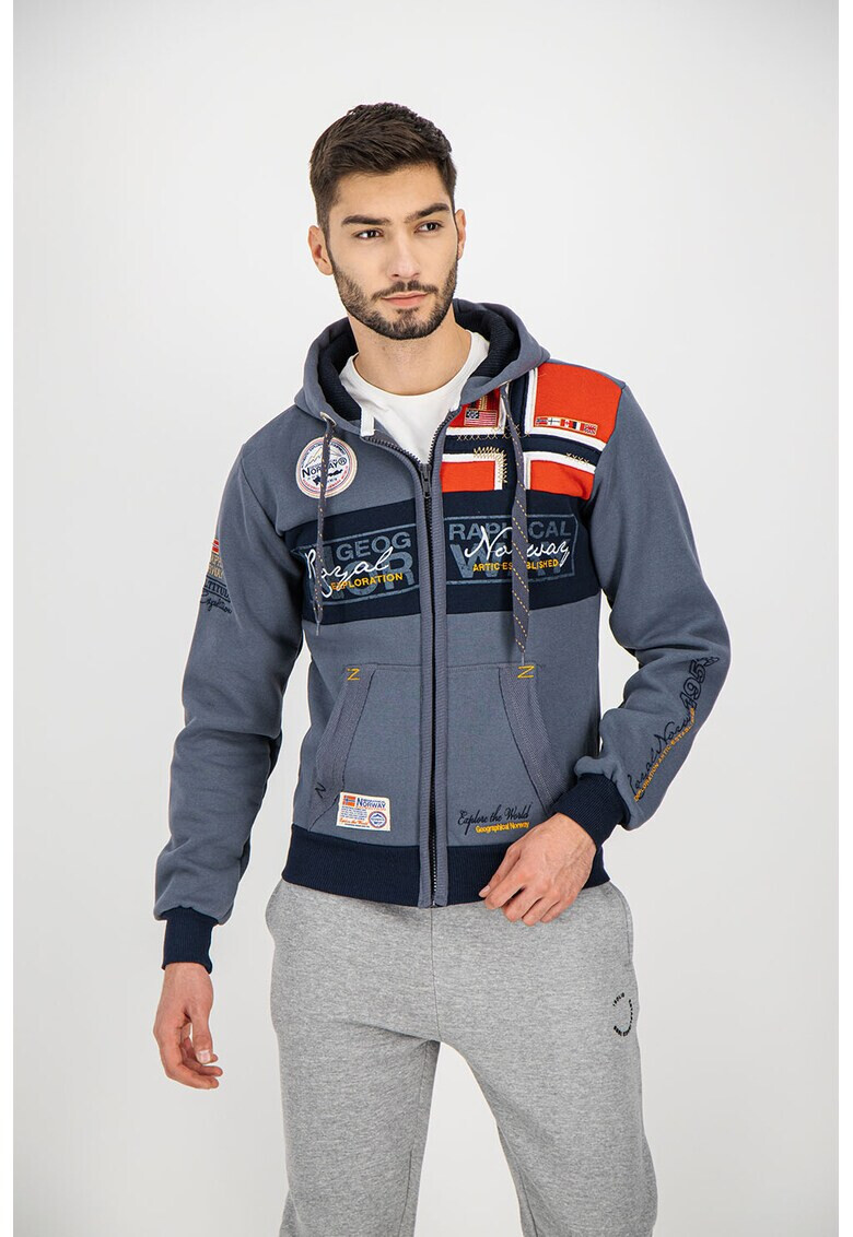 Geographical Norway Худи Flyer с цип и бродерии - Pepit.bg