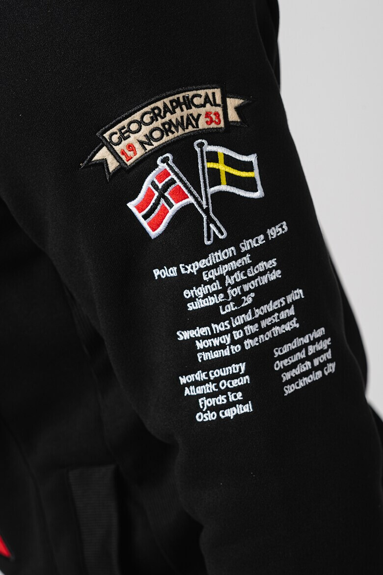 Geographical Norway Худи Gymclass с къс цип и бродирано лого - Pepit.bg