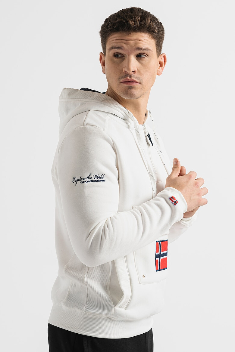 Geographical Norway Худи Gymclass с къс цип и бродирано лого - Pepit.bg