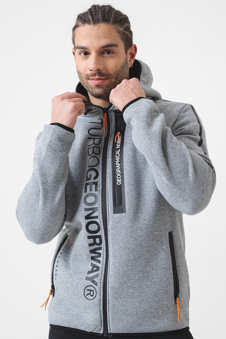 Geographical Norway Худи с цип и лого - Pepit.bg