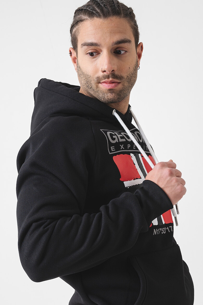 Geographical Norway Стандартно худи с лого - Червен/Бял/Черен - Pepit.bg