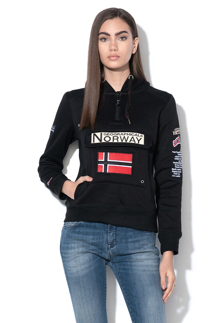 Geographical Norway Суитшърт Gymclass с качулка и цип - Pepit.bg