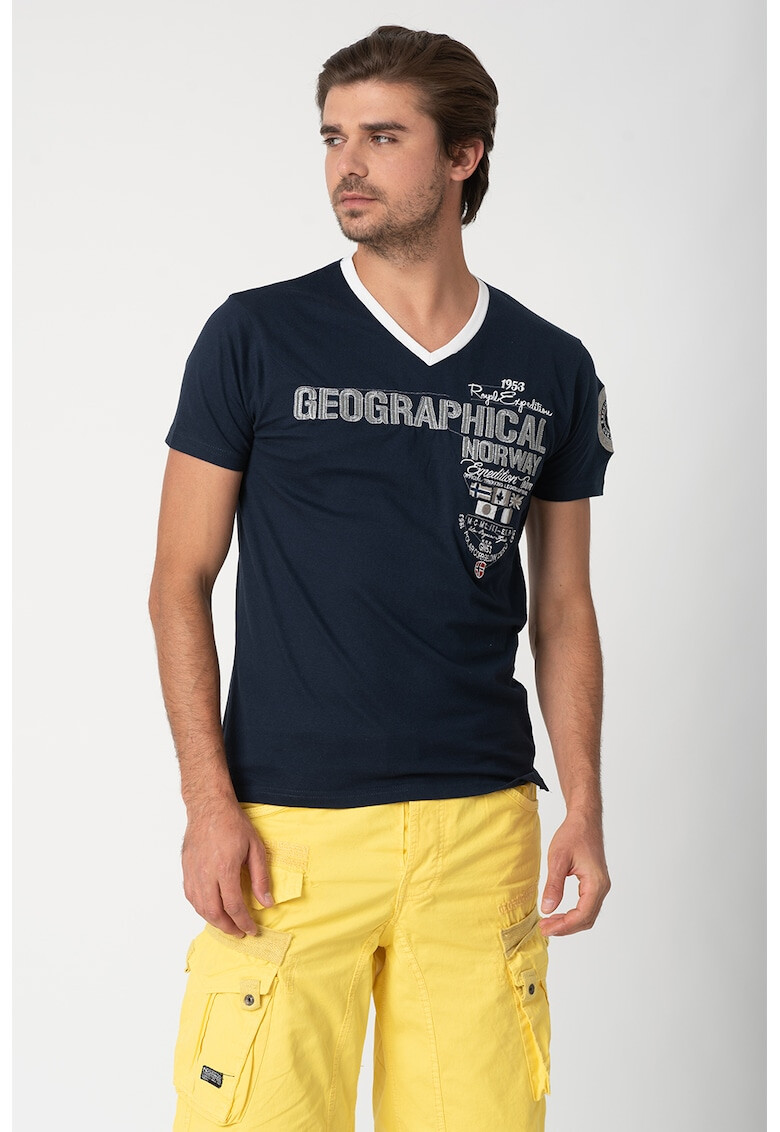 Geographical Norway Тениска Jilitary с шпиц деколте - Pepit.bg