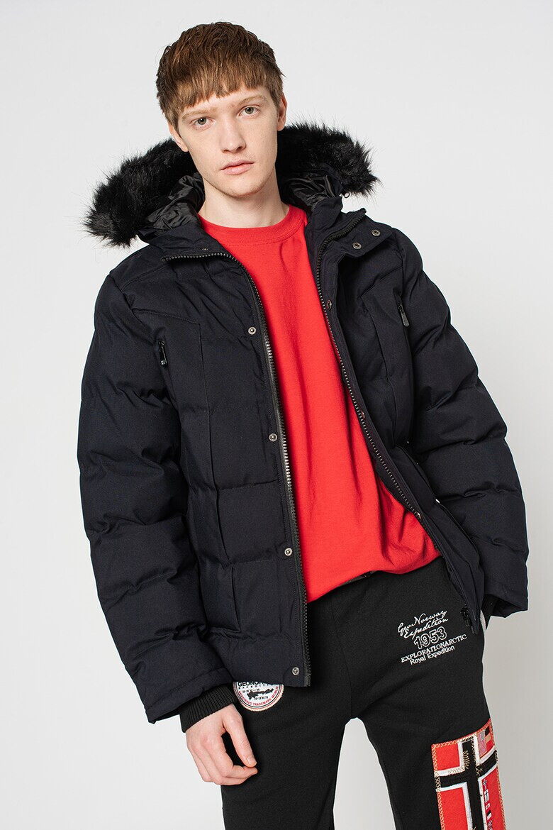 Geographical Norway Зимно яке Dandy с качулка - Тъмносин - Pepit.bg