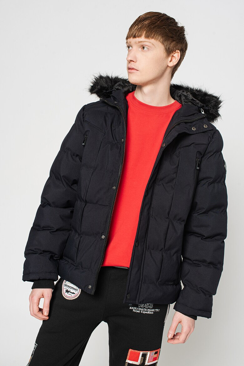 Geographical Norway Зимно яке Dandy с качулка - Тъмносин - Pepit.bg