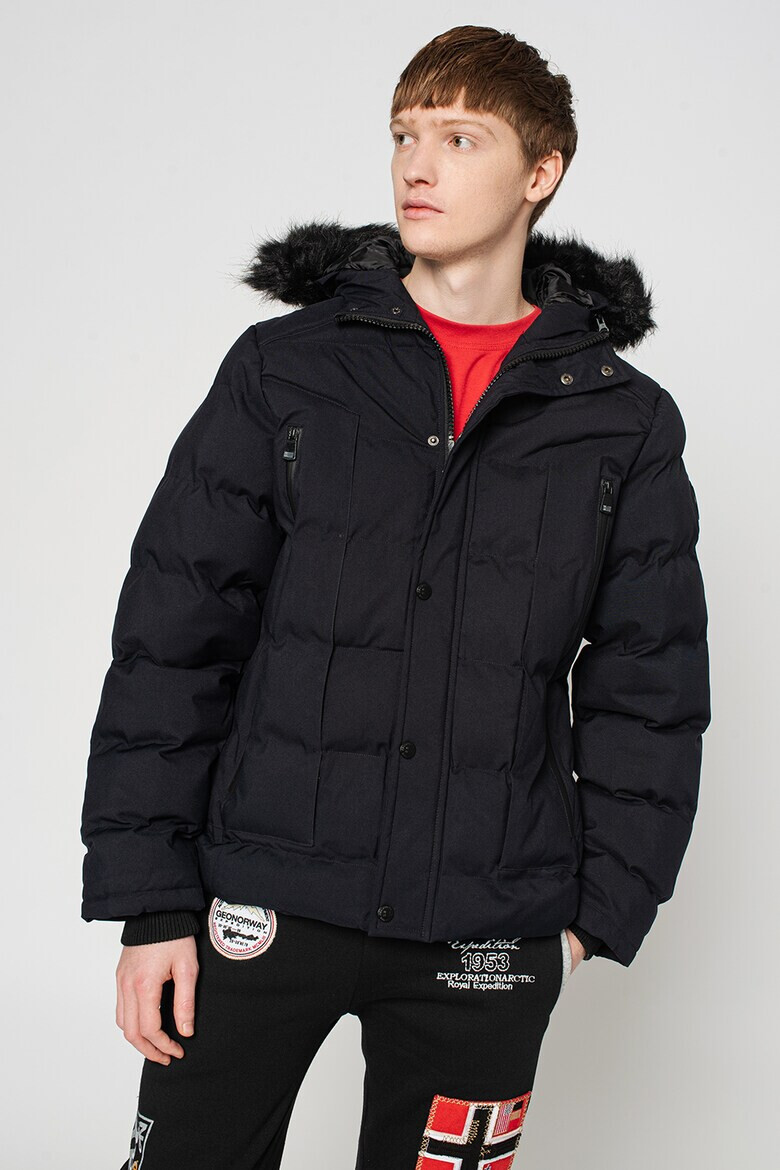 Geographical Norway Зимно яке Dandy с качулка - Тъмносин - Pepit.bg