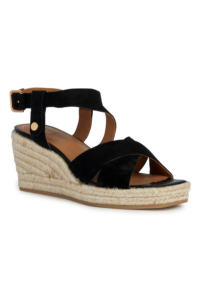 Geox Сандали тип еспадрили от велур с равна платформа - Pepit.bg