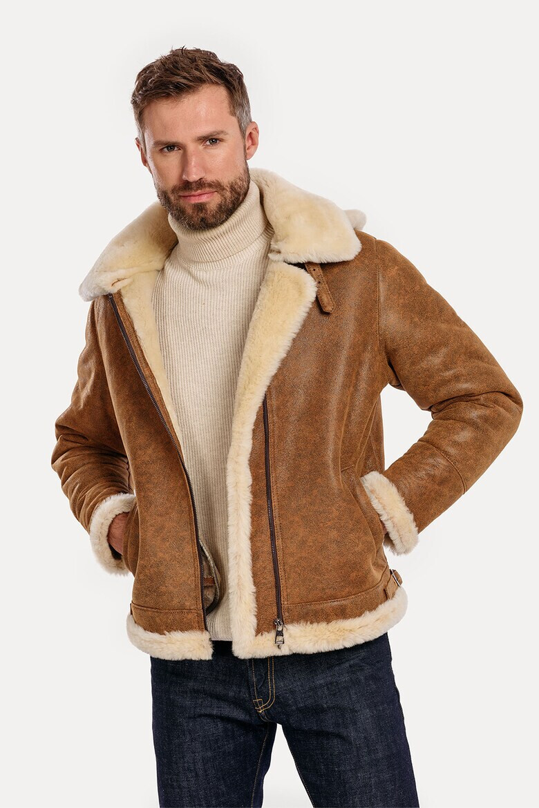 Gerali Яке Vintage Aviator от кожа - Камел - Pepit.bg