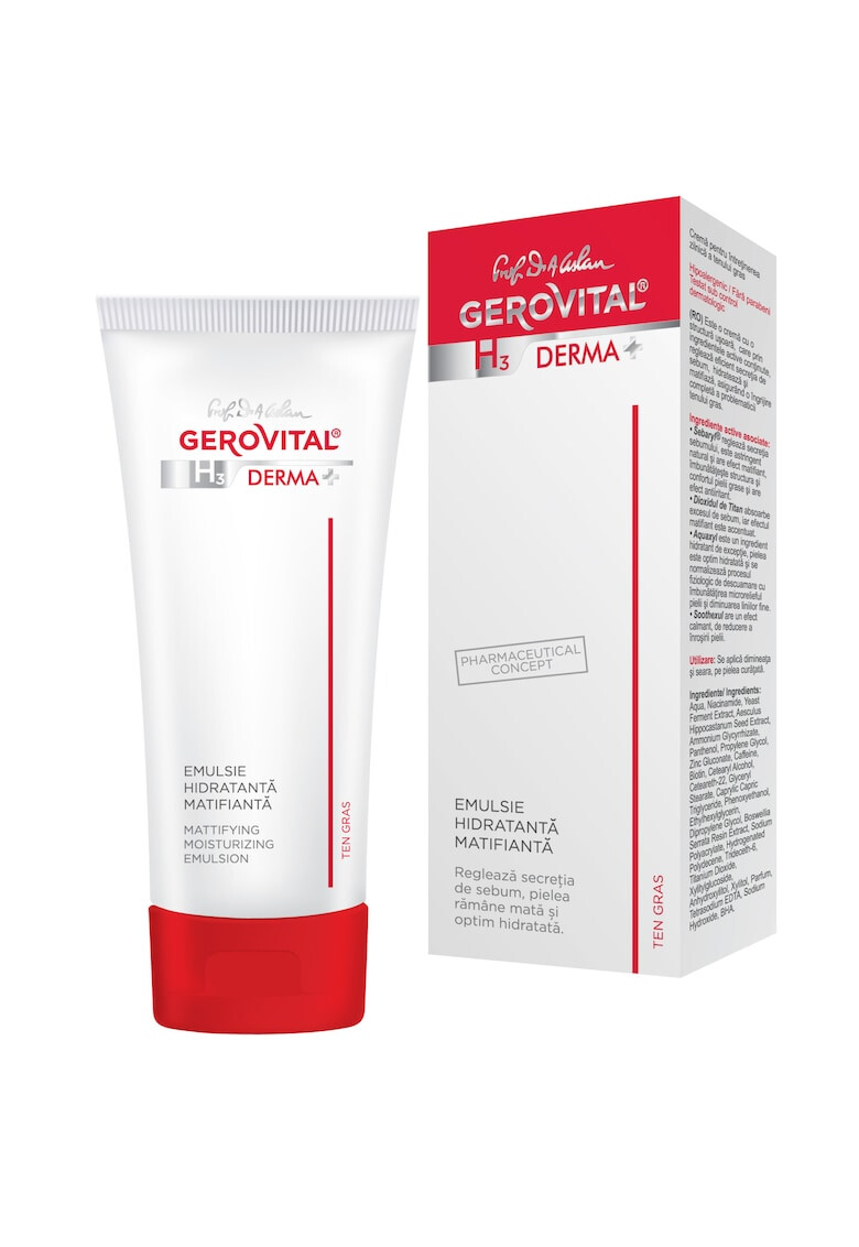 Gerovital Емулсия за лице H3 Derma+ Матираща 50 мл - Pepit.bg