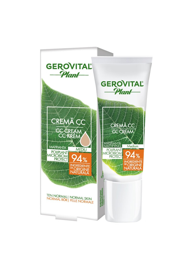 Gerovital Крем за лице CC Plant Microbiom protect Medium Матиращ 30 мл - Pepit.bg