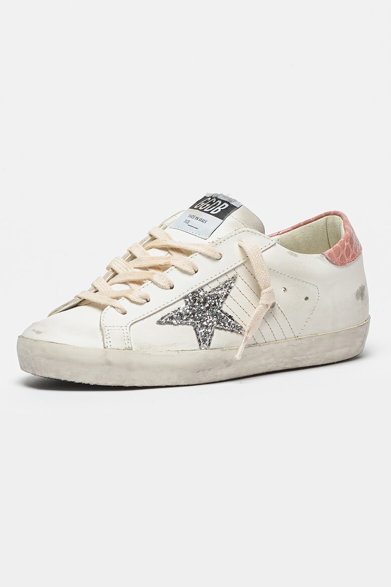 GOLDEN GOOSE Кожени кецове Super Star с контрасти - Pepit.bg