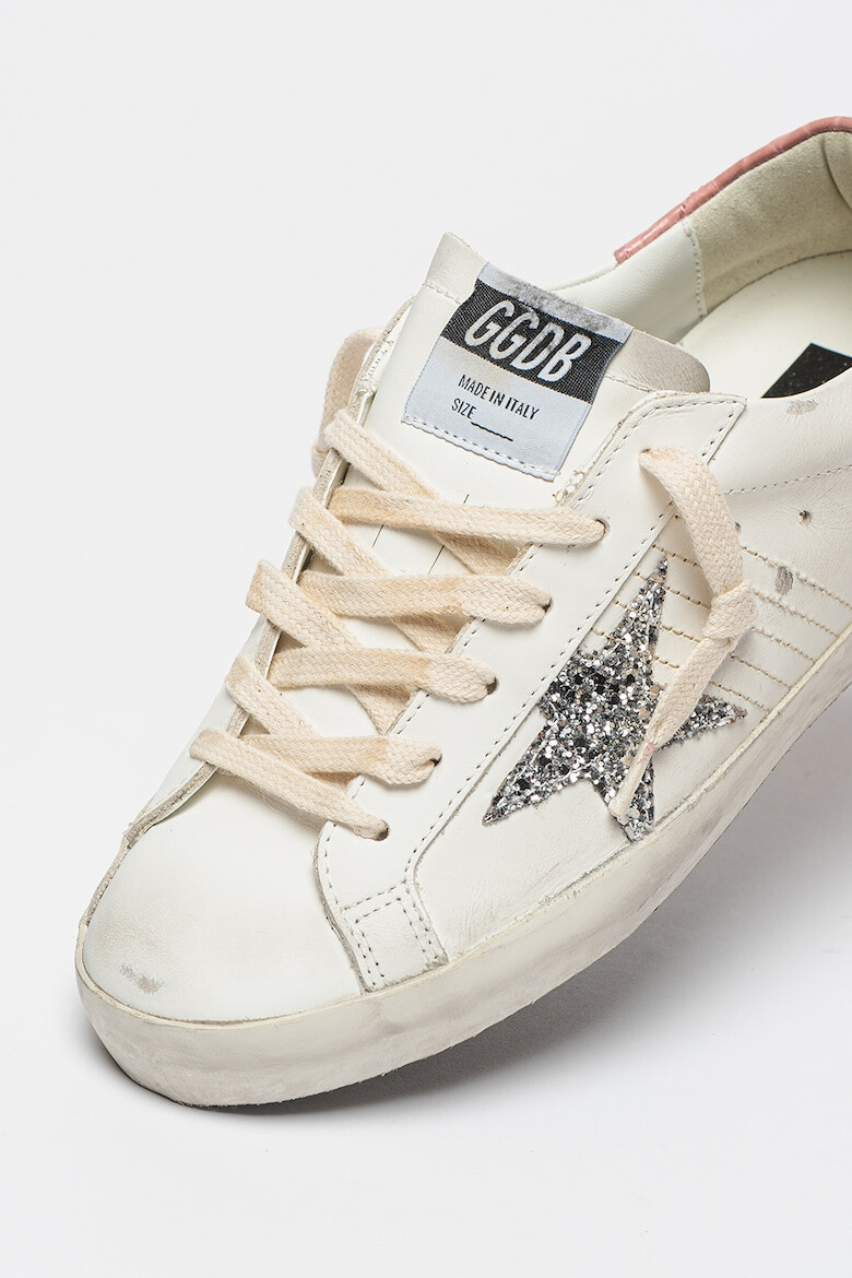 GOLDEN GOOSE Кожени кецове Super Star с контрасти - Pepit.bg