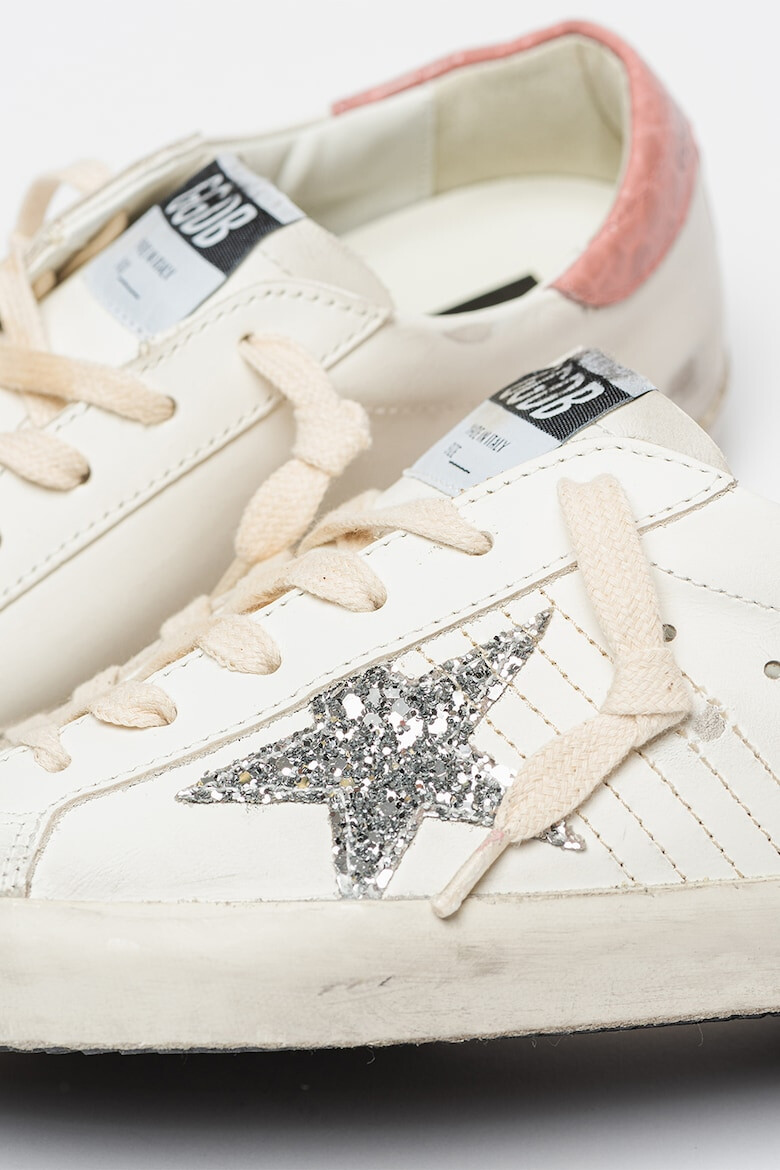 GOLDEN GOOSE Кожени кецове Super Star с контрасти - Pepit.bg