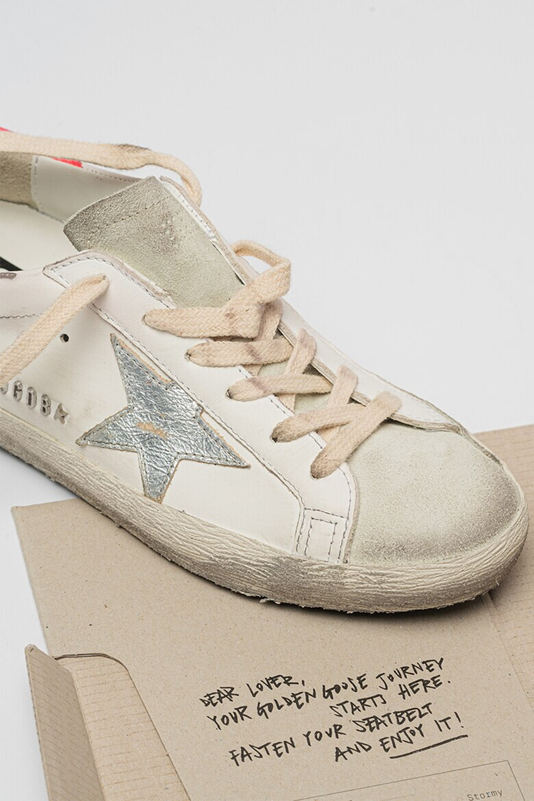 GOLDEN GOOSE Кожени спортни обувки Donna със захабен ефект - Pepit.bg