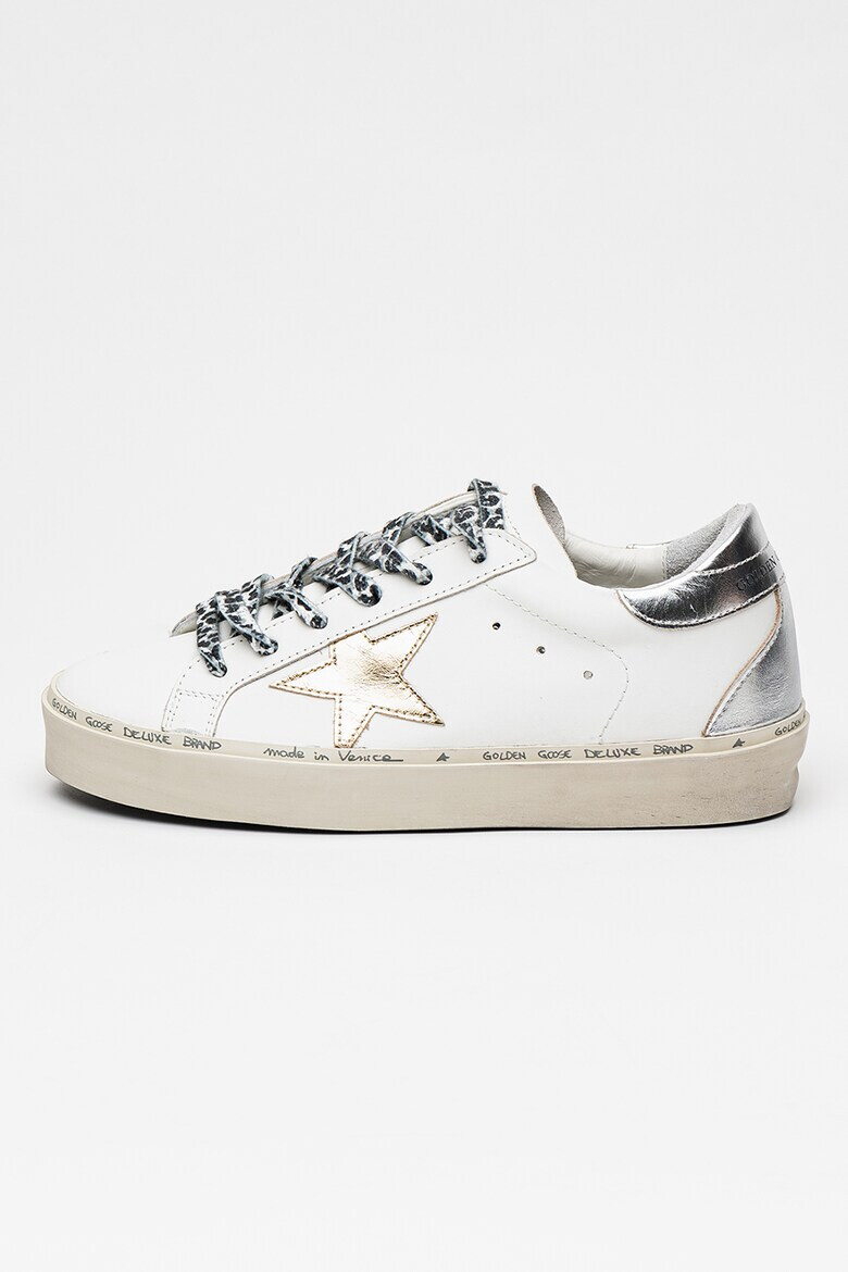 GOLDEN GOOSE Кожени спортни обувки Hi Star с метализирани детайли - Pepit.bg