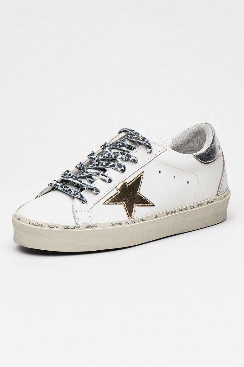 GOLDEN GOOSE Кожени спортни обувки Hi Star с метализирани детайли - Pepit.bg