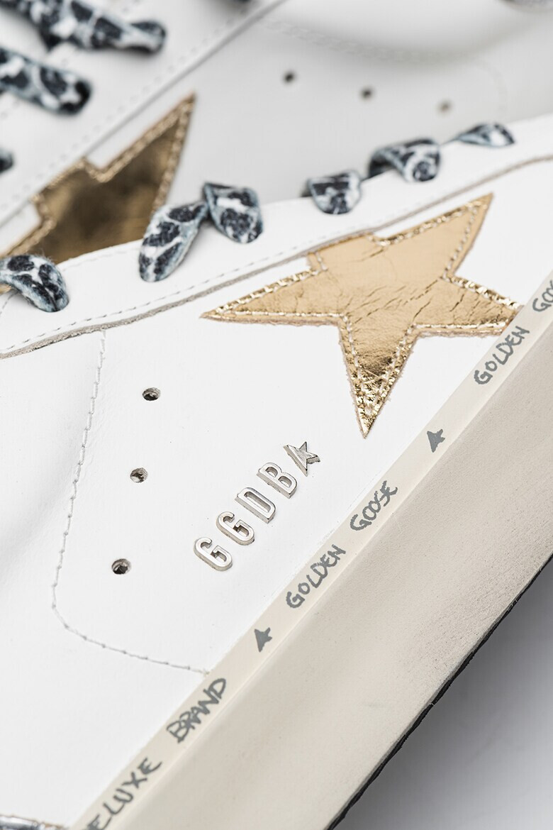 GOLDEN GOOSE Кожени спортни обувки Hi Star с метализирани детайли - Pepit.bg