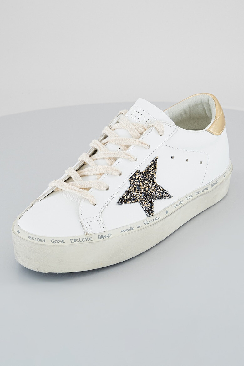 GOLDEN GOOSE Кожени спортни обувки с брокат - Pepit.bg