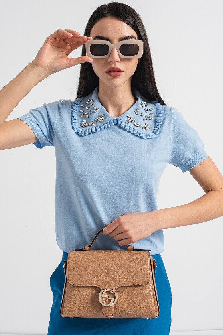 Gucci Кожена чанта с релеф - Pepit.bg
