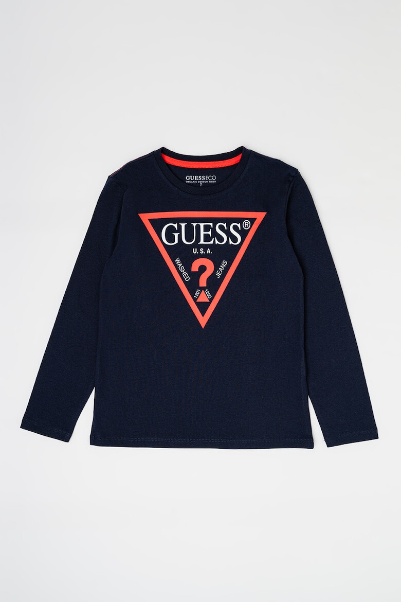 GUESS KIDS GUESS - Блуза от органичен памук с лого - Pepit.bg