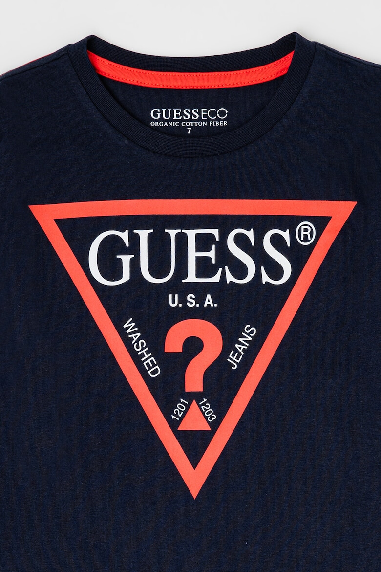 GUESS KIDS GUESS - Блуза от органичен памук с лого - Pepit.bg