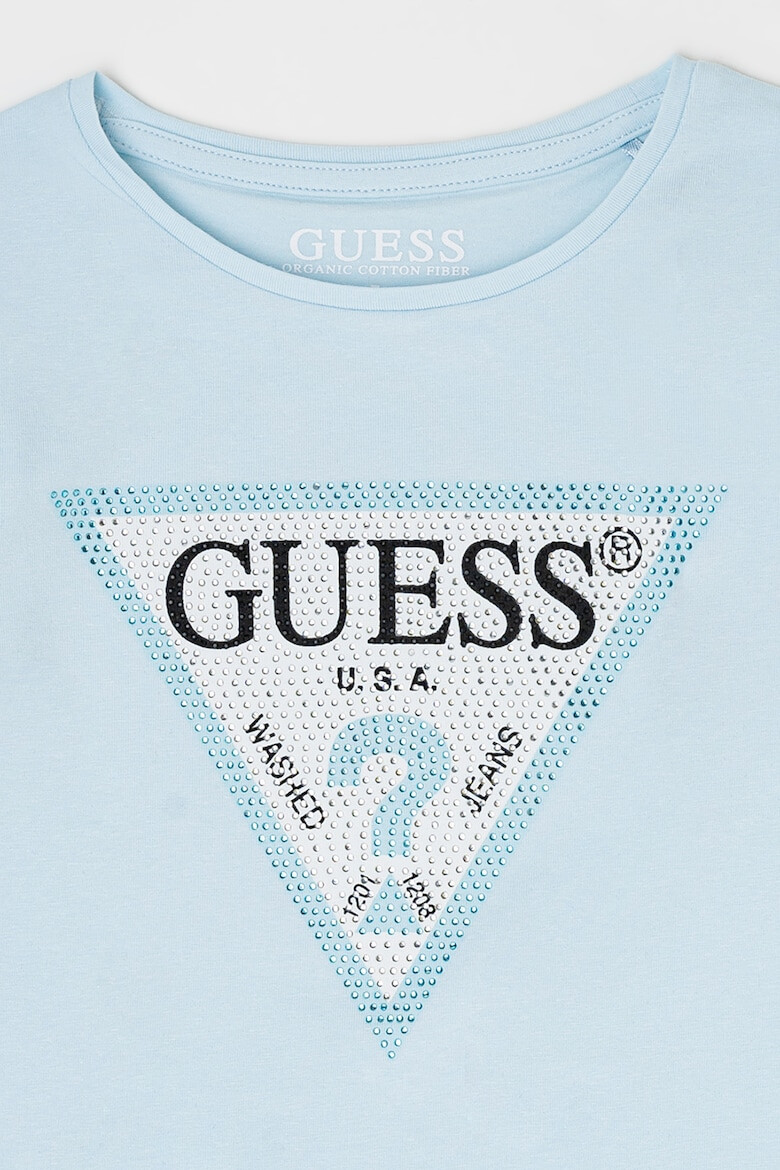 GUESS KIDS GUESS - Блуза с декоративни камъни и лого - Pepit.bg