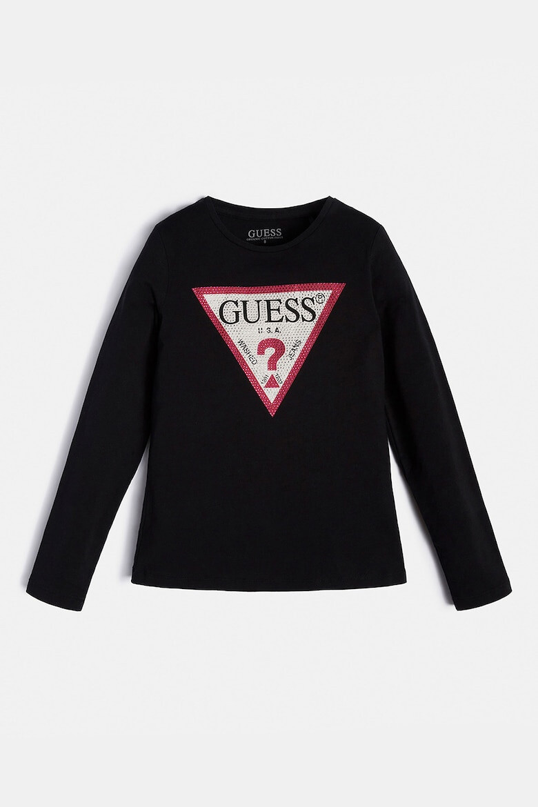 GUESS KIDS GUESS Блуза с декоративни камъни и лого - Pepit.bg