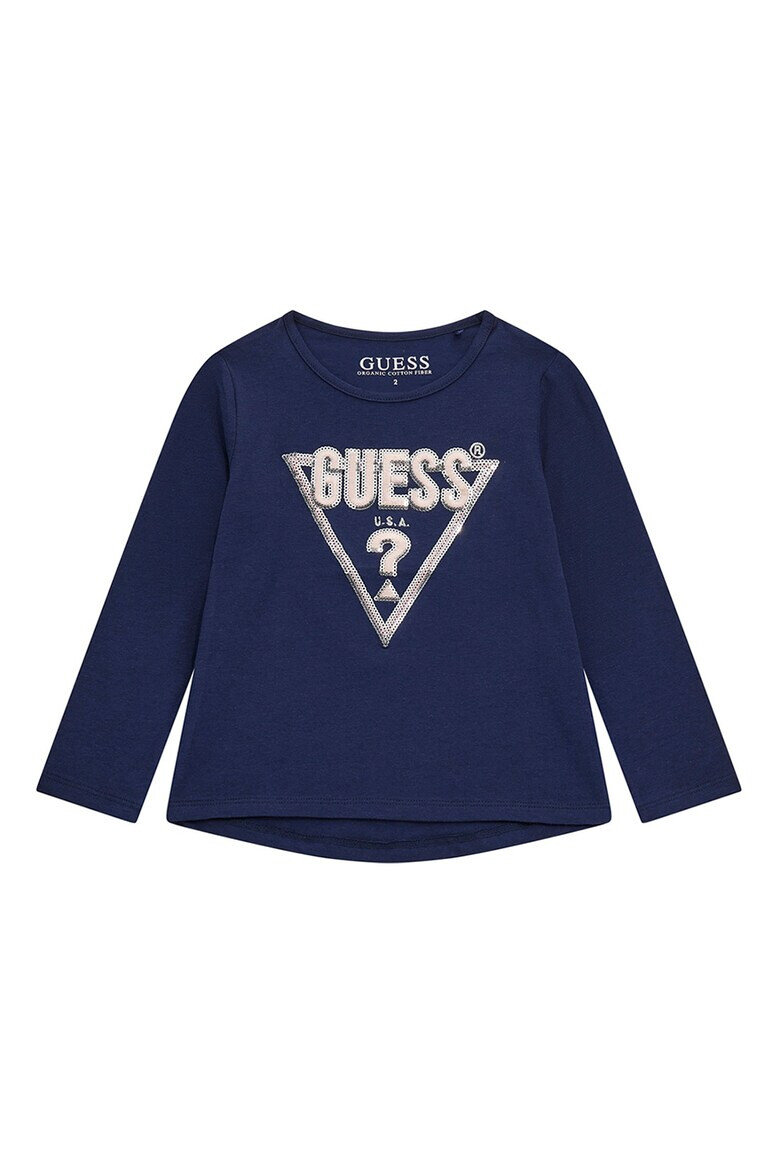GUESS KIDS Блуза с лого и овално деколте - Pepit.bg