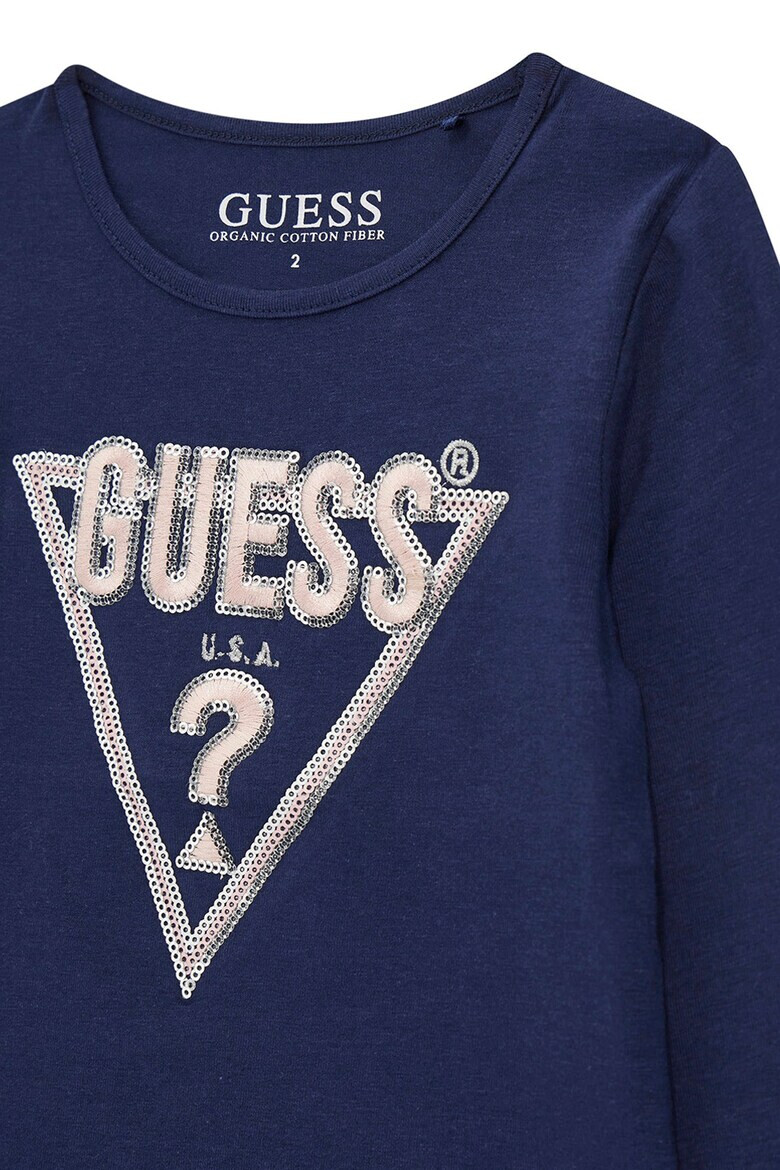 GUESS KIDS Блуза с лого и овално деколте - Pepit.bg