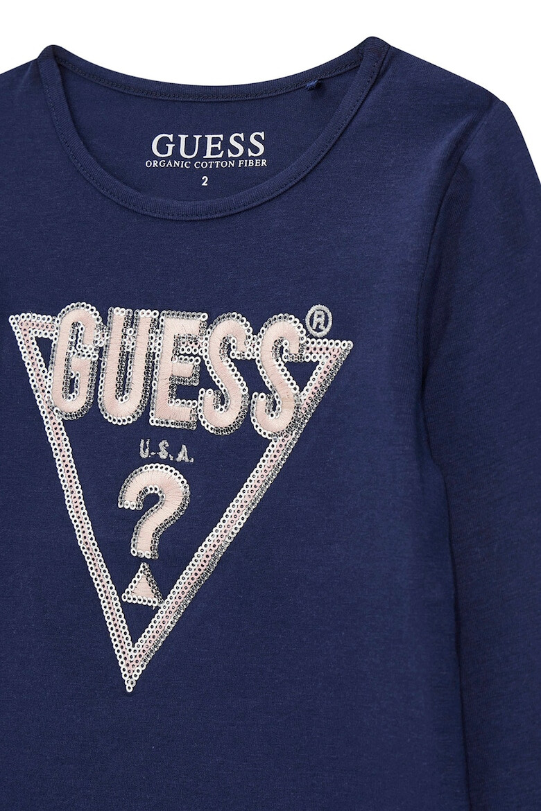 GUESS KIDS GUESS Блуза с лого и овално деколте - Pepit.bg