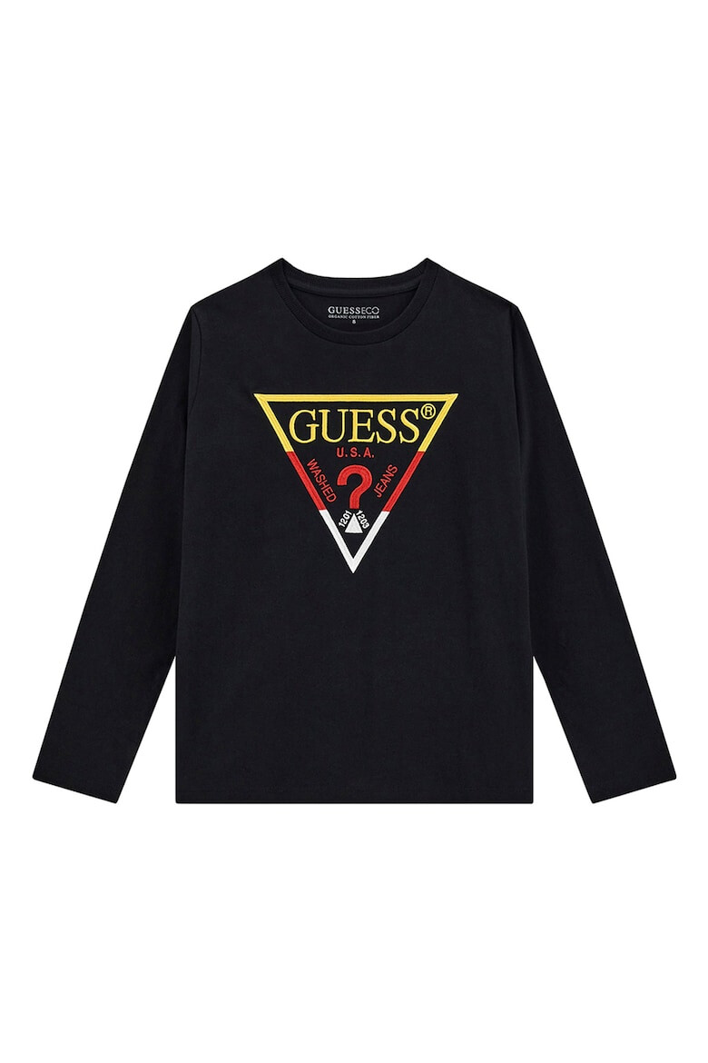 GUESS KIDS GUESS - Блуза с овално деколте и бродирано лого - Pepit.bg