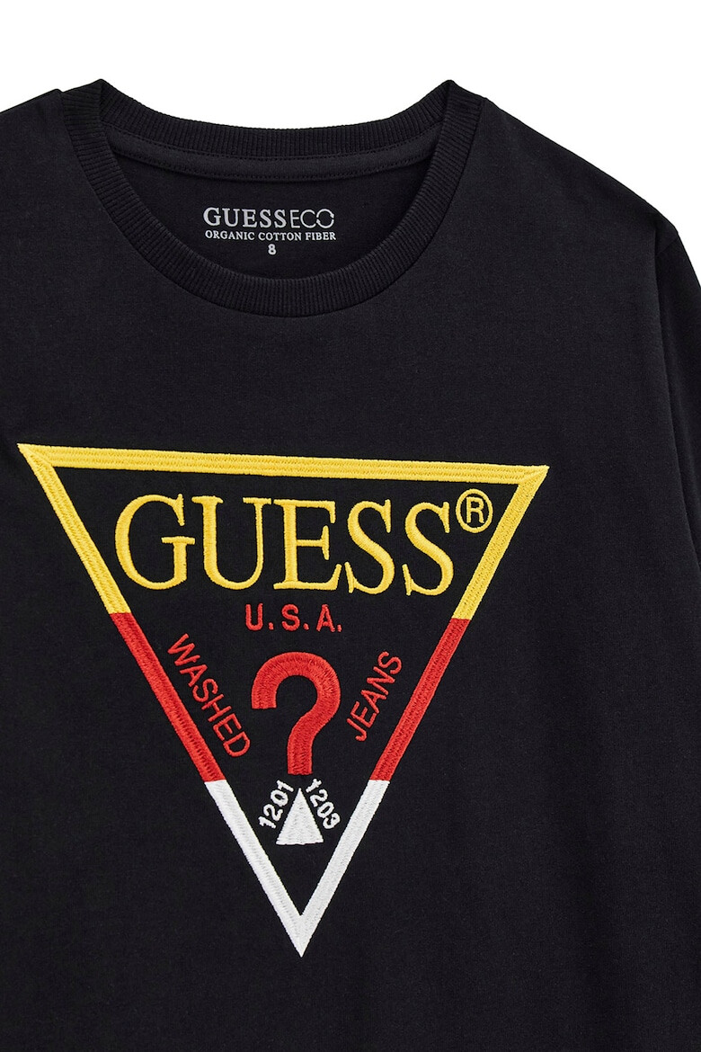 GUESS KIDS GUESS - Блуза с овално деколте и бродирано лого - Pepit.bg