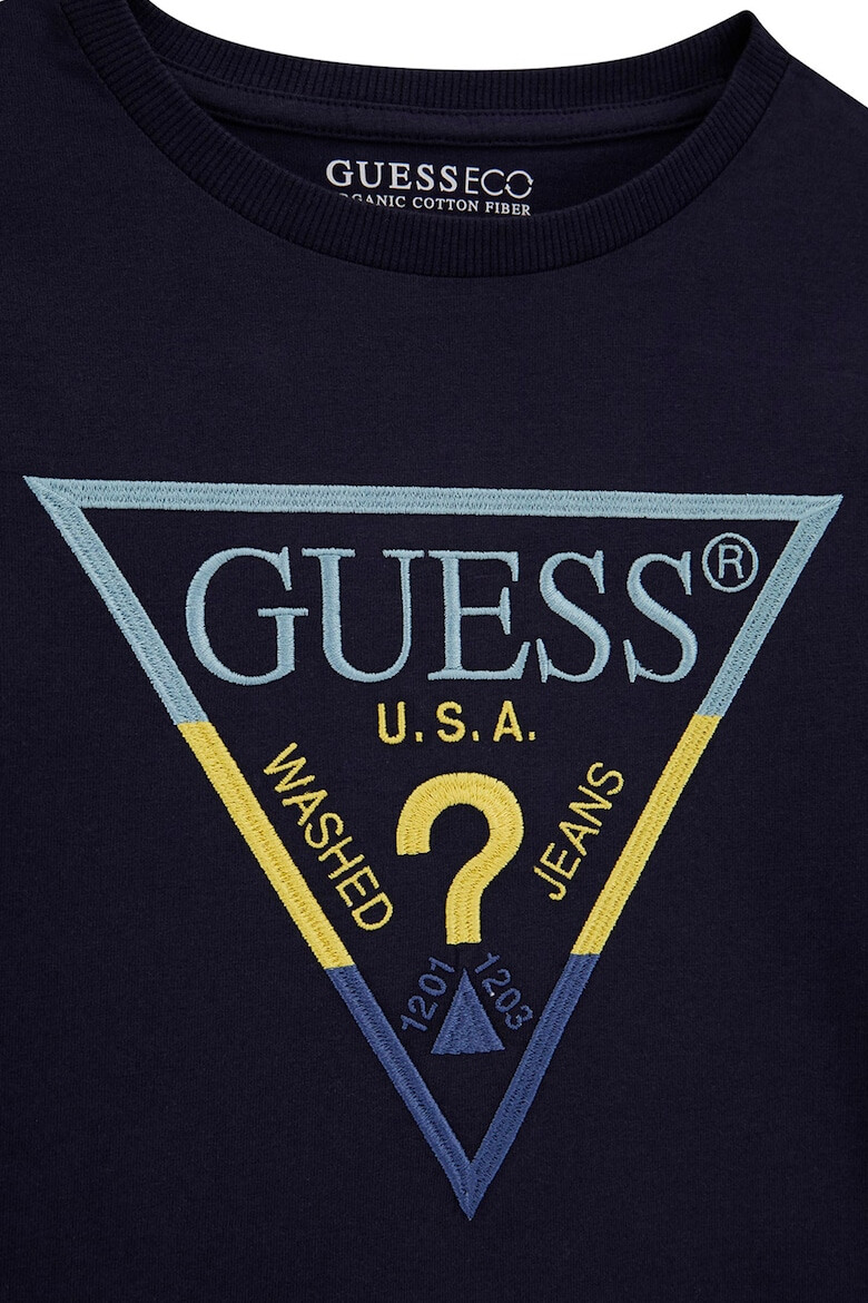 GUESS KIDS GUESS - Блуза с овално деколте и бродирано лого - Pepit.bg