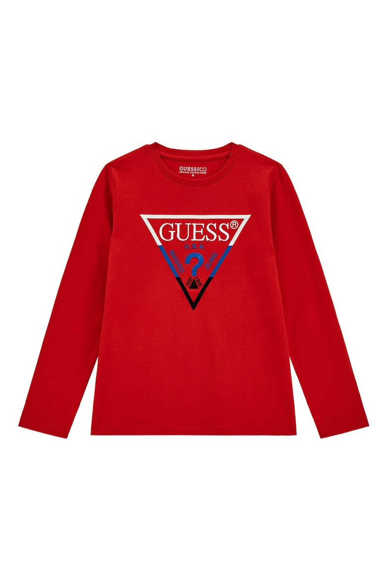 GUESS KIDS GUESS - Блуза с овално деколте и бродирано лого - Pepit.bg