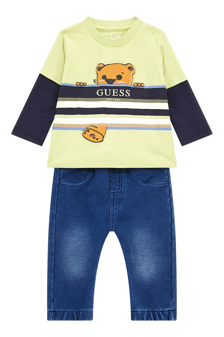 GUESS KIDS GUESS Блуза с принт и дънки - Pepit.bg