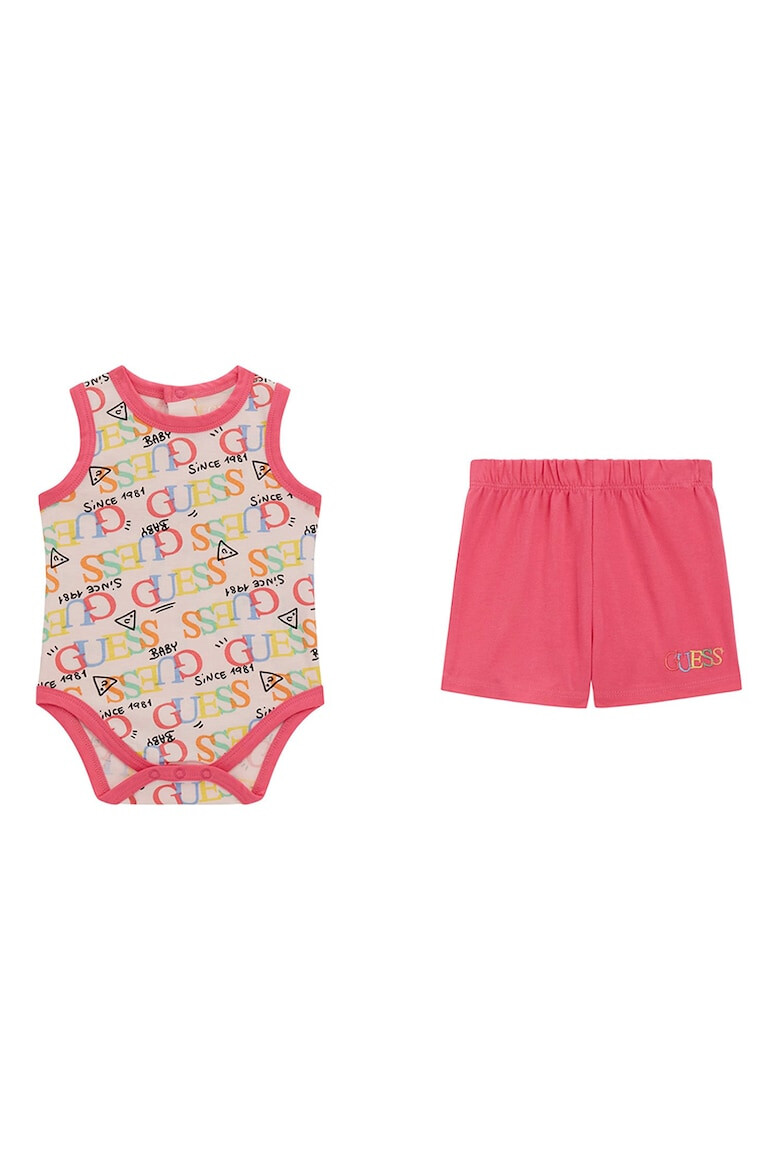 GUESS KIDS Боди с лого и къс панталон - Pepit.bg