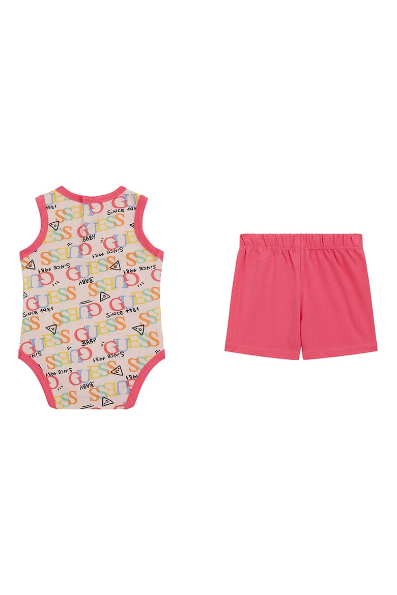 GUESS KIDS Боди с лого и къс панталон - Pepit.bg