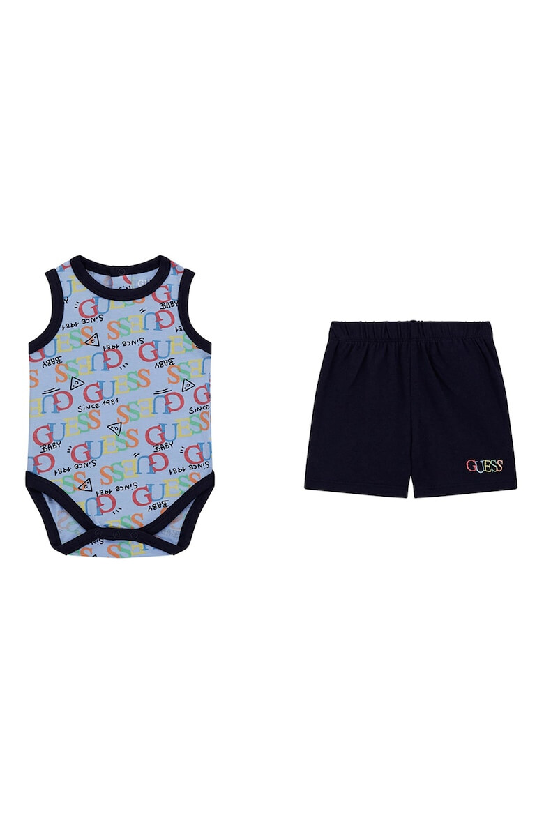 GUESS KIDS Боди с лого и къс панталон - Pepit.bg