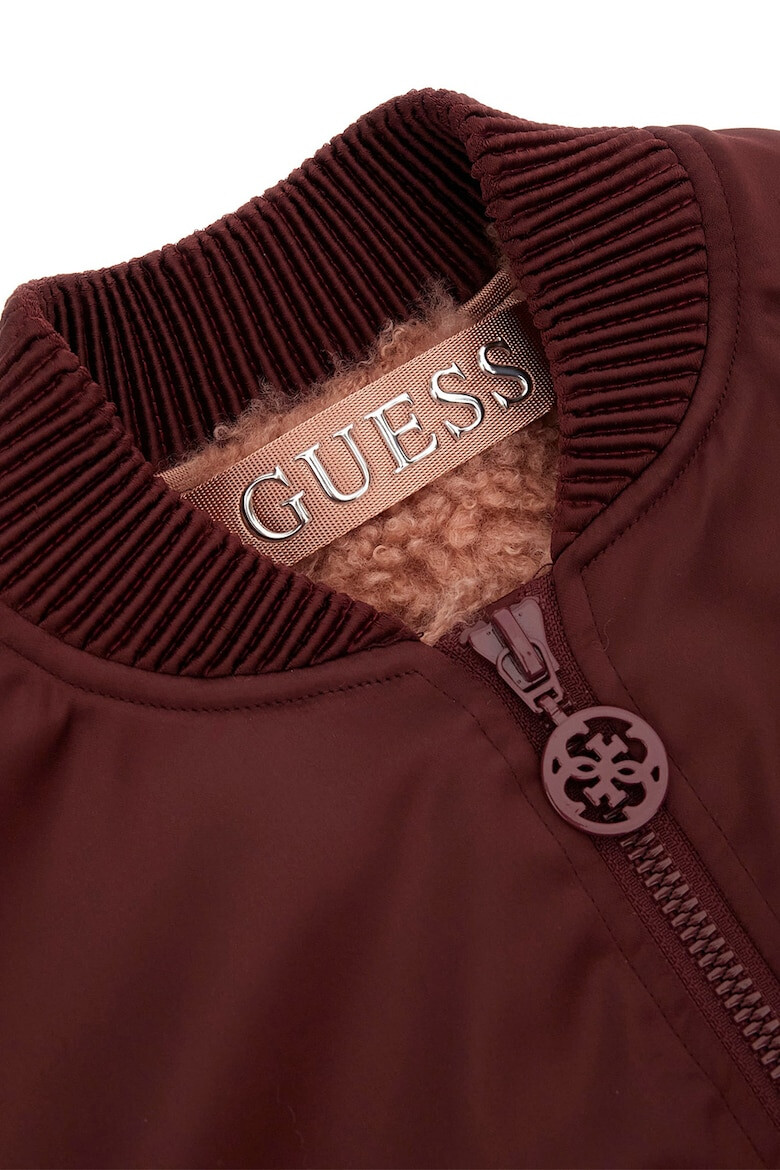 GUESS Бомбър яке с цип - Бордо - Pepit.bg