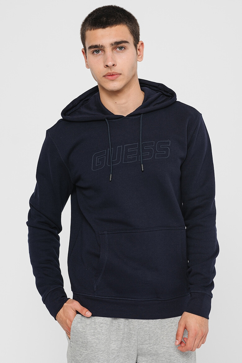 GUESS Фитнес худи с джоб кенгуру - Тъмносин - Pepit.bg