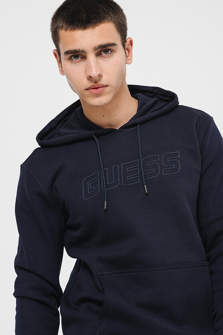 GUESS Фитнес худи с джоб кенгуру - Тъмносин - Pepit.bg