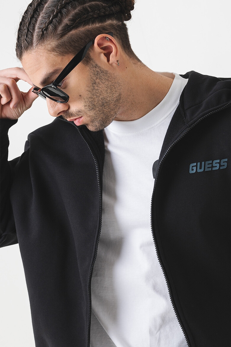 GUESS Фитнес худи с цип и лого - Pepit.bg