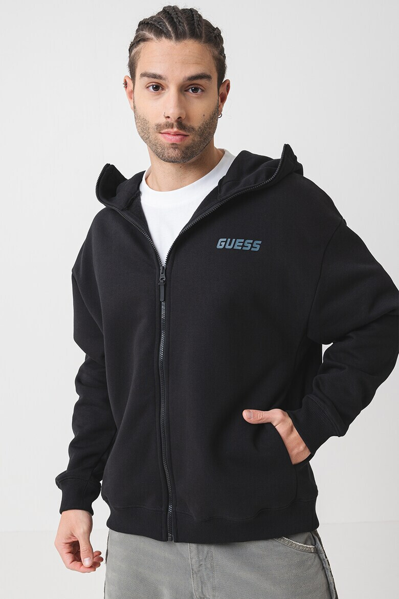GUESS Фитнес худи с цип и лого - Pepit.bg